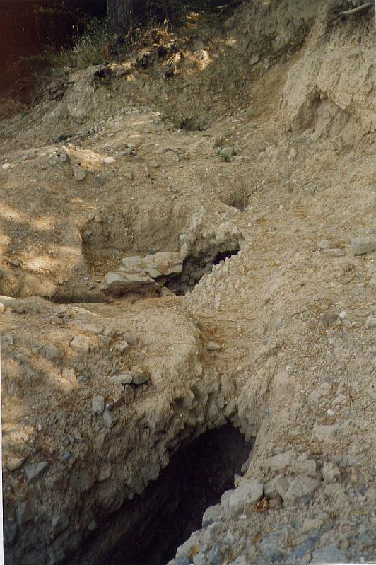 10-02.jpg - Au premier plan, on voit la canalisation (d'aval en amont), plus loin, c'est la dérivation partant vers le plan d'eau situé à gauche, plus loin encore, deux orifices sur la voûte du canal. (Photo Jean-Claude Litaudon).